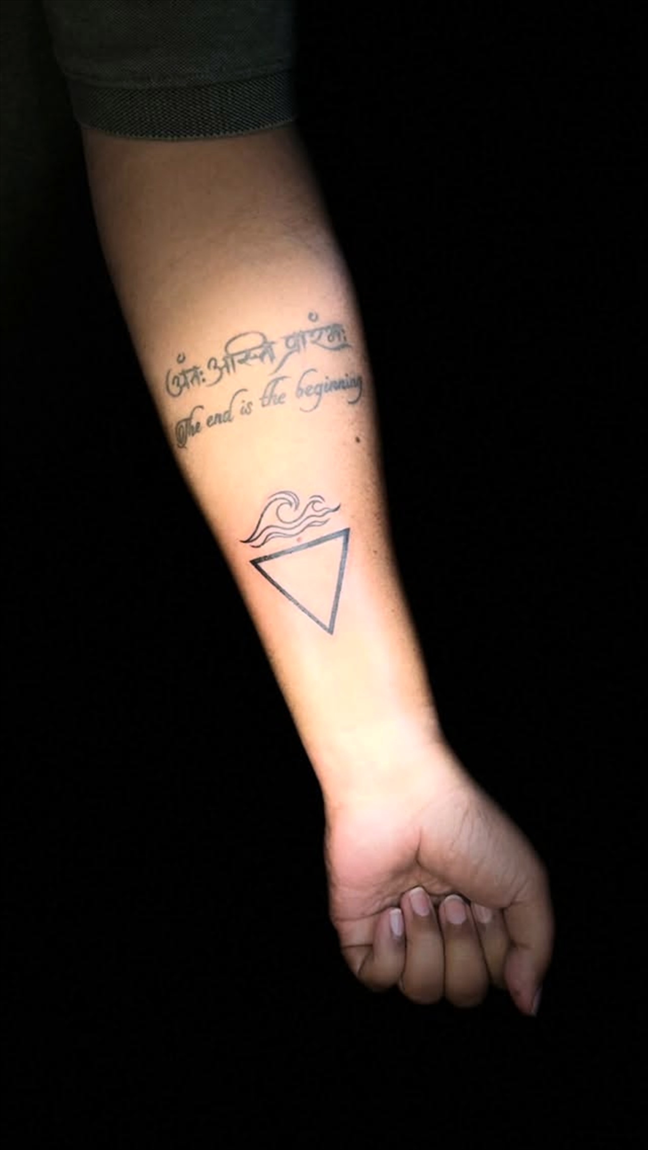 Script tattoo and water symbol from the MR INK portfolio